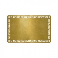 Золотая металлическая заготовка визитки с римским орнаментом