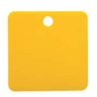 Заготовка номерка NM1 квадрат желтый, упак. 50 шт.