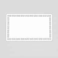 Белая металлическая заготовка визитки с римским орнаментом